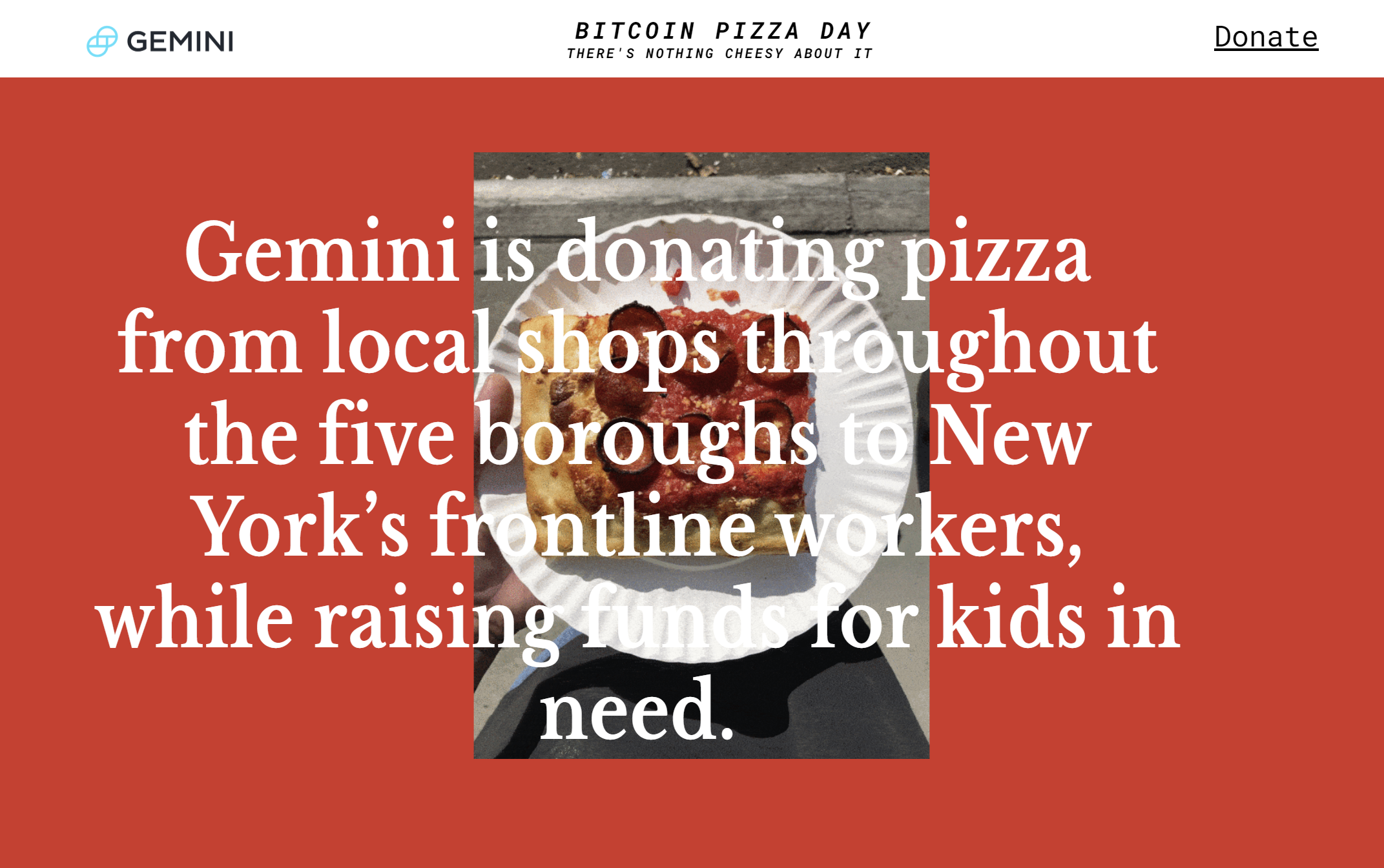 Case Study: Gemini Bitcoin Pizza | The Giving Block