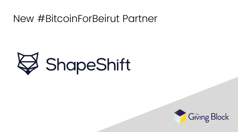 Shapeshift Joins #BitcoinForBeirut Campaign to Support International Medical Corps