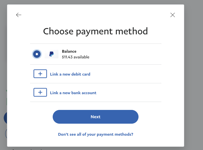 Choose a payment method