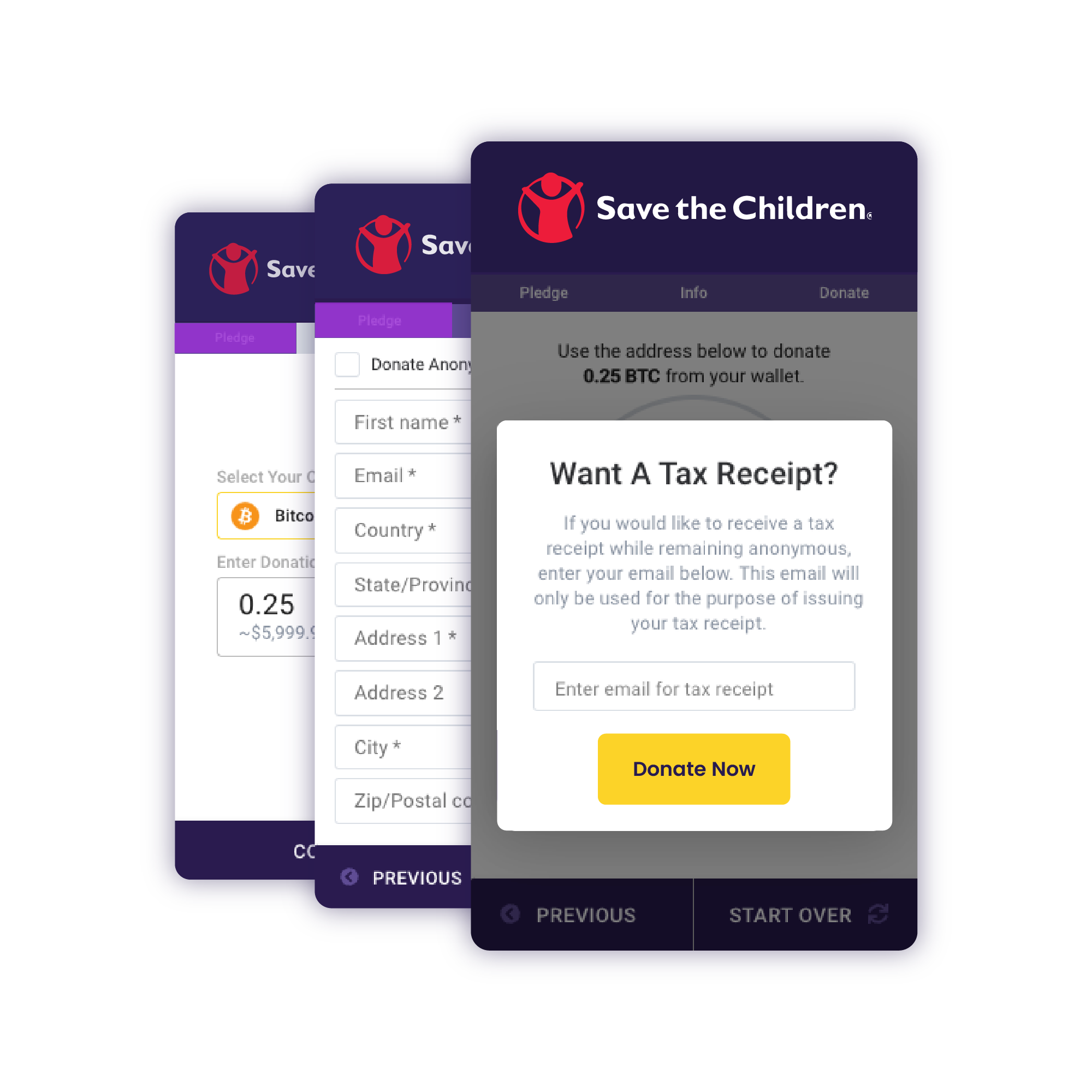 The Giving Block Donation Screens | The Giving Block