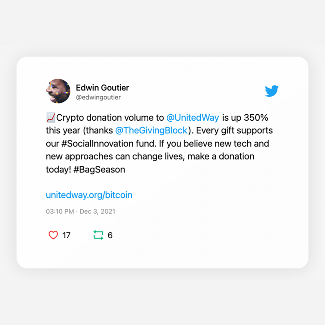 United Way - Examples of Year-End Crypto Donation Appeals | The Giving Block