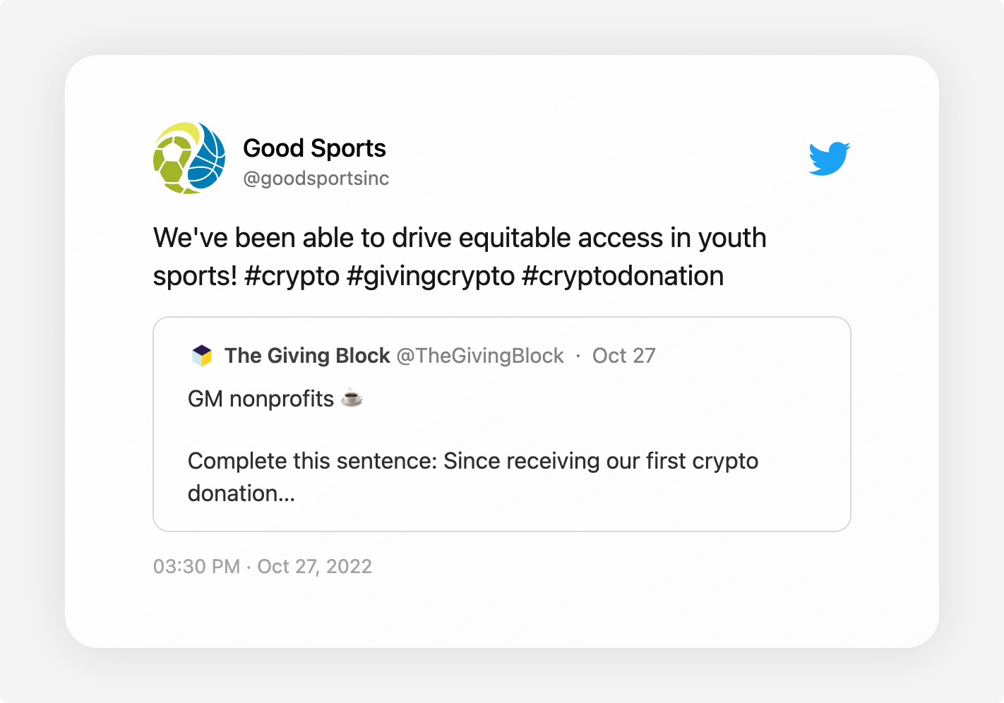 h twitter - Nonprofits Are Sharing How They Use Their Crypto Donations | The Giving Block