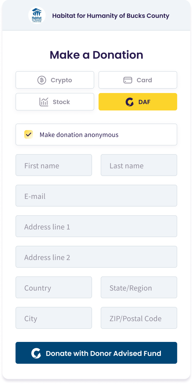 DAF Donations Now Enabled By The Giving Block Via Chariot