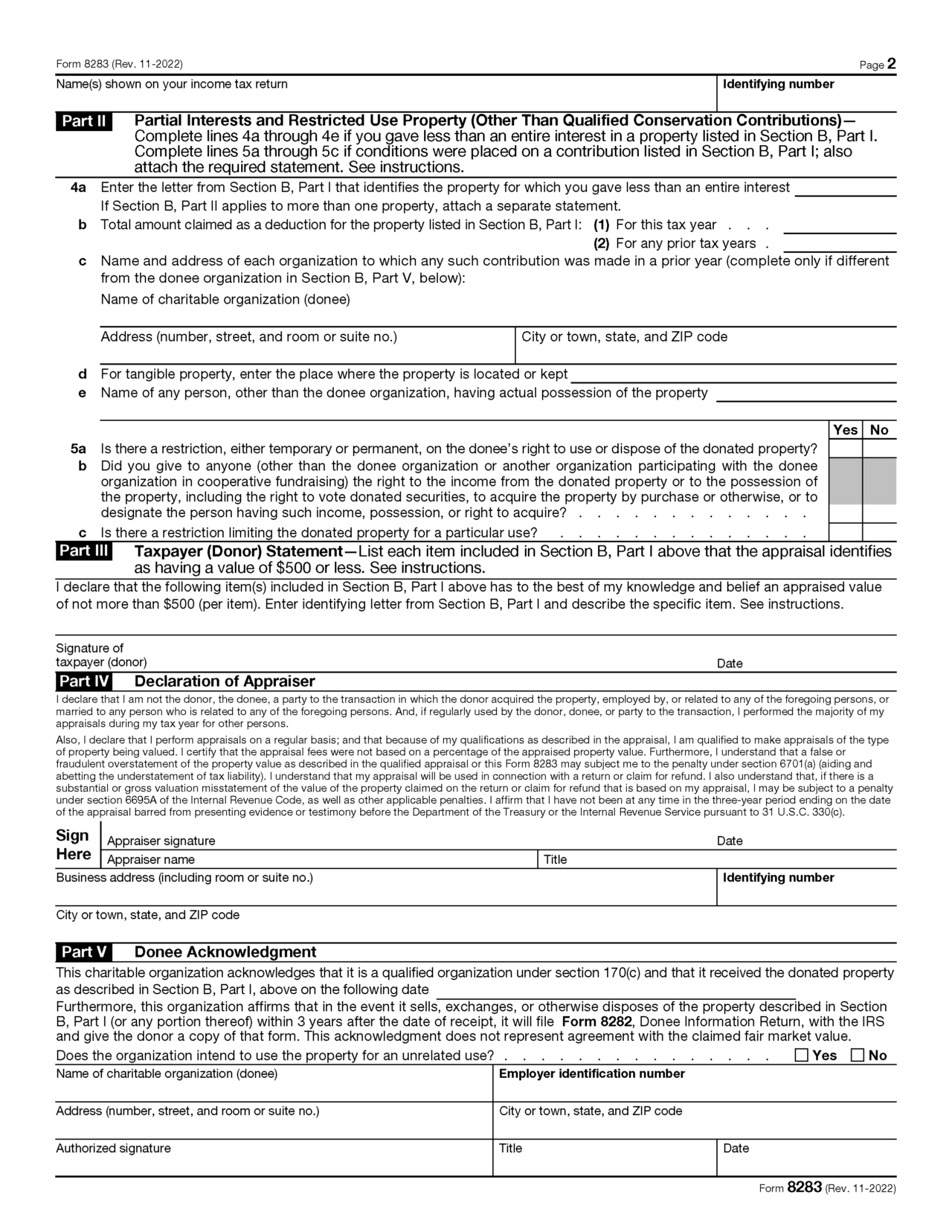 What Is Form 8283? How Donors Report Noncash Charitable Contributions 