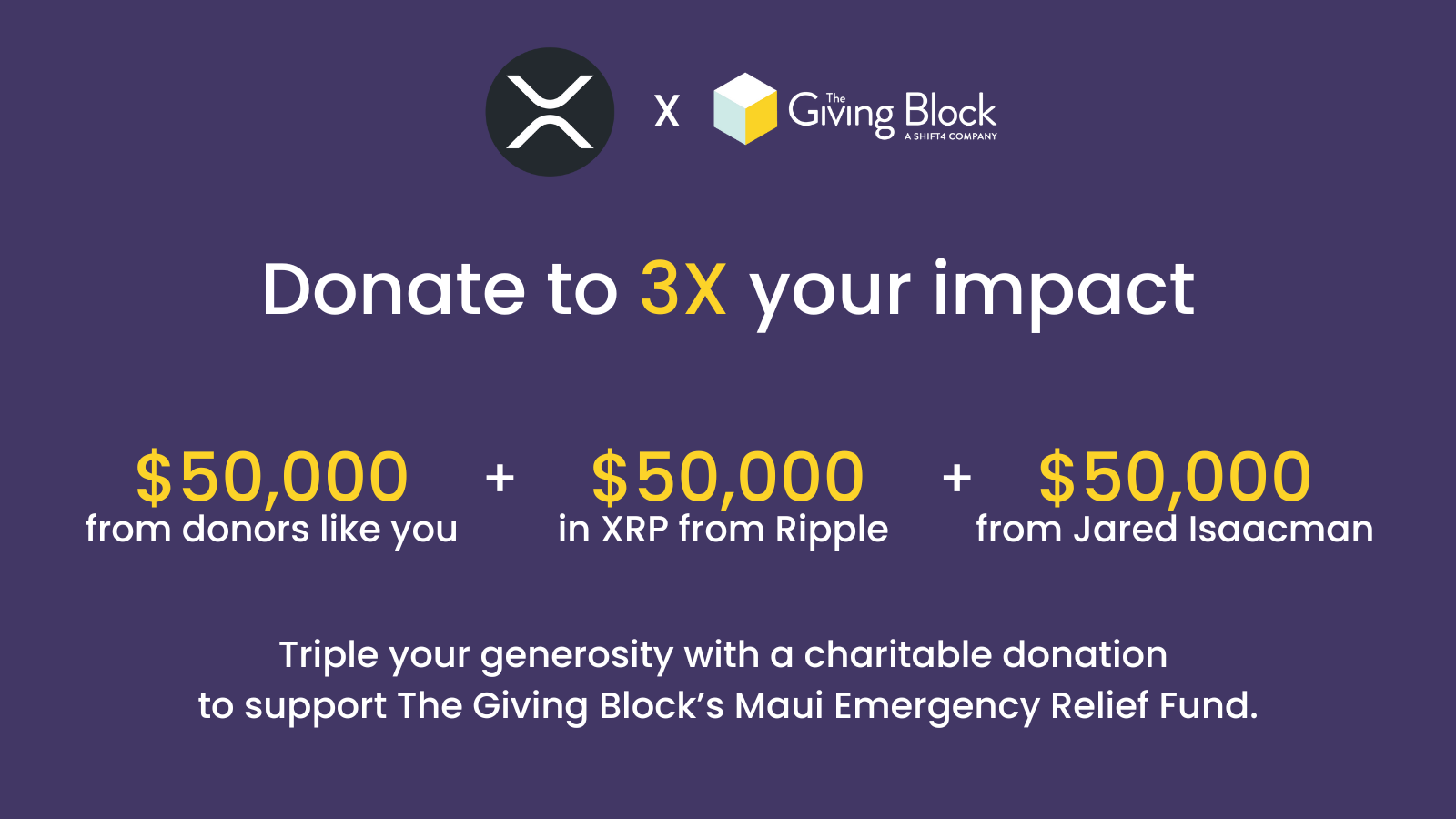 XRP Donations Launch With Ripple's $50K Matching Fund for Maui