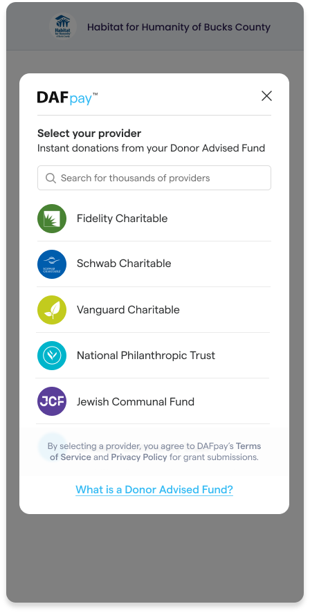 DAF Pay - MultiDonation - Step c | The Giving Block