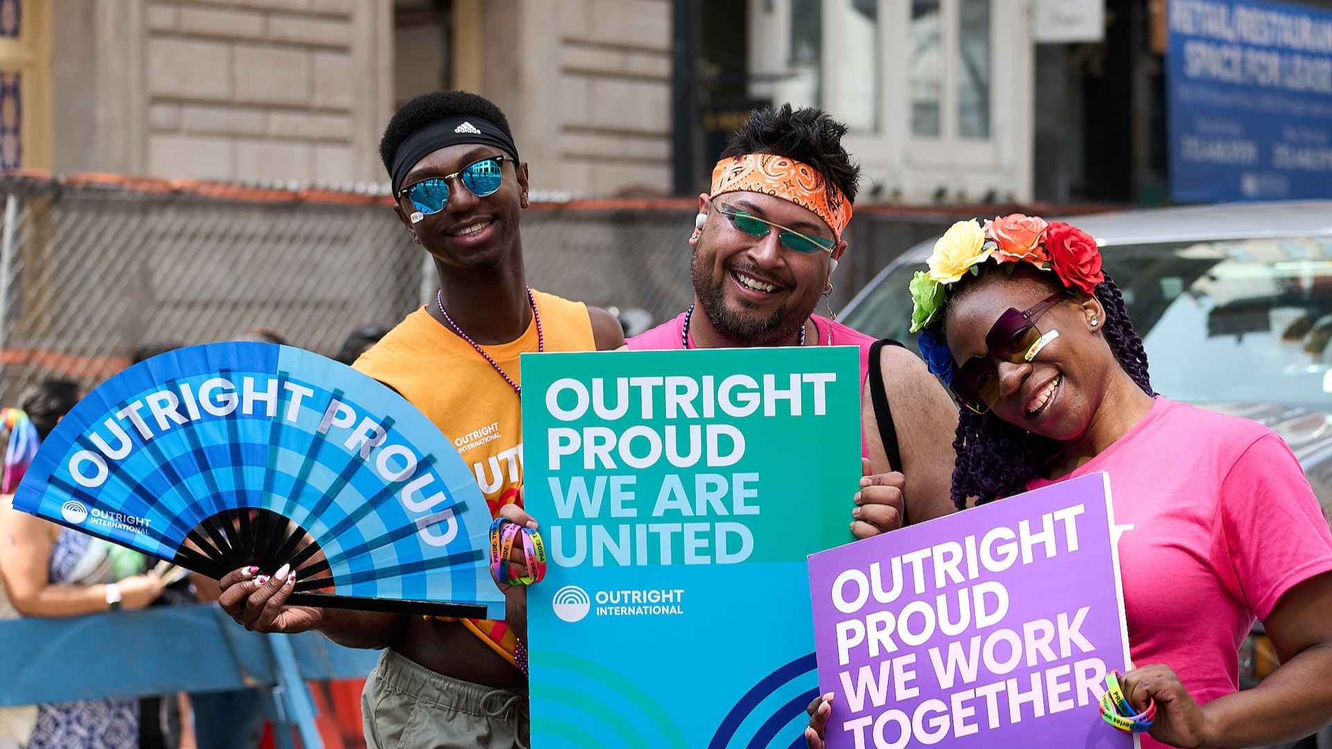 Outright International's team celebrating Pride Month.