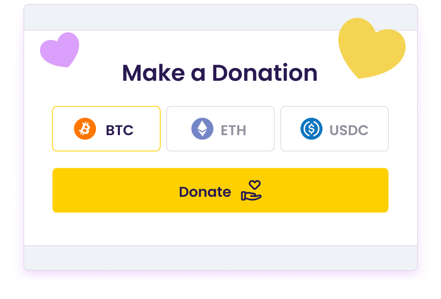 make a donation form crypto for good