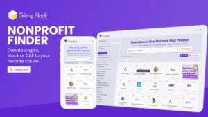 Nonprofit finder - desktop and mobile The Giving Block