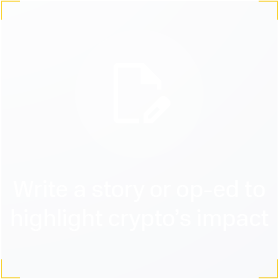 Write a story or op-ed to highlight crypto’s impact